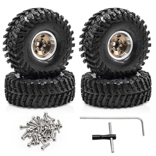 4 x 2,5 cm Aluminium-Felgenrad RC-Ersatzteile für 1/18 TRAXXAS TRX4M FMS SCX24 Crawler RC Car (braun) von ULIIK