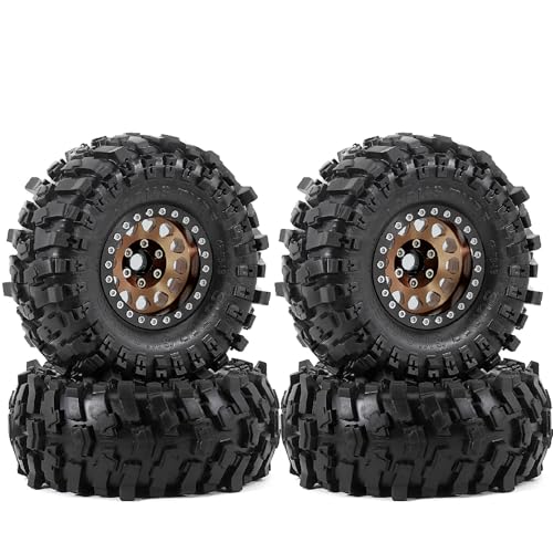 4 x 4,8 cm Aluminium-Felgenfelge, 118 x 45 mm, Sechskant-Nabe, 12 mm, RC-Ersatzteile für 1/10 D90 SCX10 TRX4 RGT Yikong Crawler RC Auto (braun) von ULIIK
