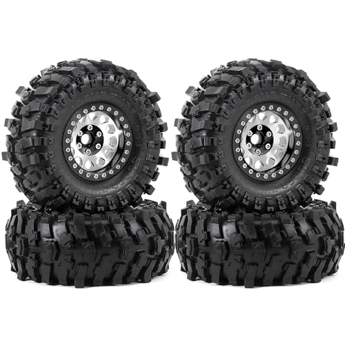 4 x 4,8 cm Aluminium-Felgenfelge, 118 x 45 mm, Sechskant-Nabe, 12 mm, RC-Ersatzteile für 1/10 D90 SCX10 TRX4 RGT Yikong Crawler RC Car (Silber) von ULIIK