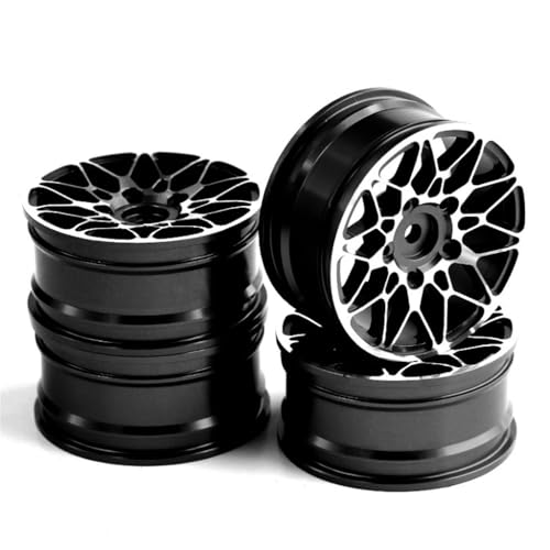 4 x Aluminium-Legierung Radnabe RC Ersatzteile für 1/10 Drift Touring RC Rennwagen (schwarz) von ULIIK