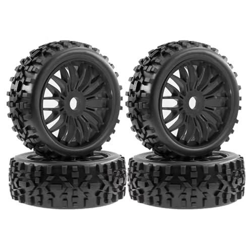 4 x Gummi-Reifenrad, 115 x 43 mm, RC-Ersatzteile für Serpent SRX8 Kyosho MP9 1/8 Buggy Off-Road RC Auto (schwarz) von ULIIK