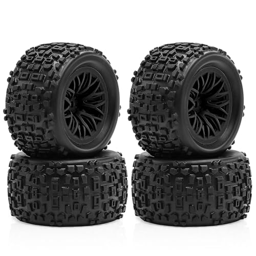 4 x Gummi-Reifenrad, 72,5 x 40 mm, RC-Ersatzteile für ARRMA 1/18 Typhon GROM Granit RC Car (schwarz) von ULIIK