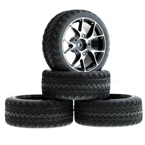 4 x Metall-Radnaben-Reifen RC Ersatzteile für Sakura 3 Racing HSP 94122 Kyosho FW06 Drift Racing RC Auto (schwarz) von ULIIK