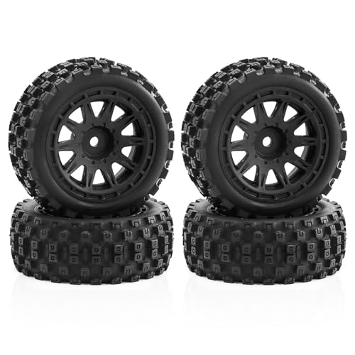 4 x RC-Gummireifen, 70 x 26 mm, RC-Ersatzteile für ARRMA 1/18 2S Typhon GROM ARA2106 RC Car (schwarz) von ULIIK
