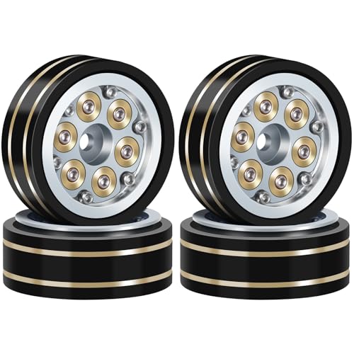 4 x schwarze Messing-Radnaben-Reifenfelge, 31 x 13 mm, RC-Upgrade-Teile für TRAXXAS TRX4M AXIAL SCX24 FCX24 1/18 1/24 Crawler RC Car von ULIIK