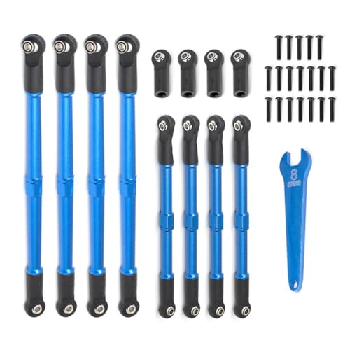 Aluminium-Kunststoff-Zugstangen-Set #5319X #5338R RC verbesserte Teile für TRAXXAS 1/10 E-Revo 2.0 Summit RC Car (blau) von ULIIK