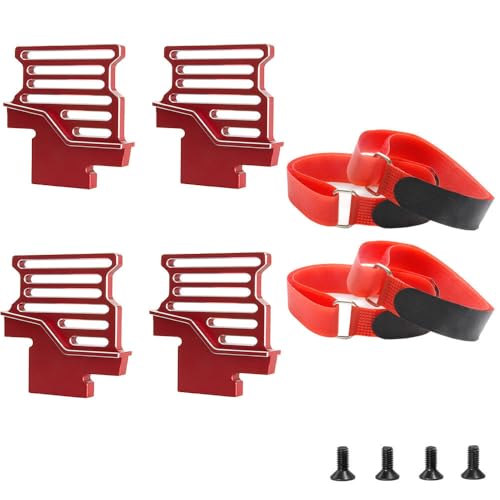 Aluminium-Legierung, erhöhter Akku, fester Sitz, RC-Upgrade-Teile für Traxxas 1/6 4WD XTR 8S RC Auto (rot) von ULIIK