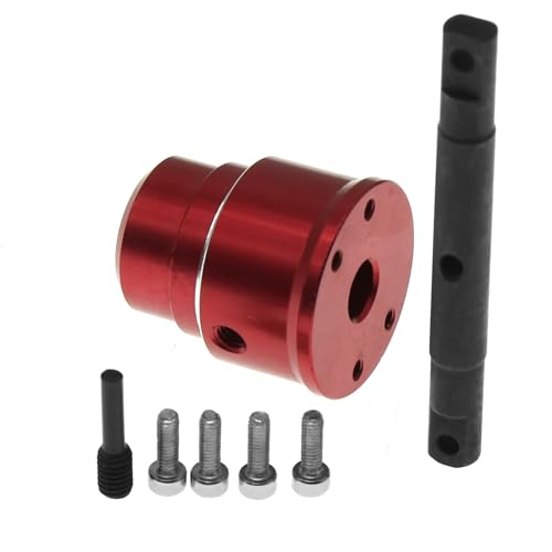 Aluminium-Legierung, gerader Schaft-Adapter, RC-Upgrade-Teile für Traxxas 1/10 Summit RC Car (rot) von ULIIK