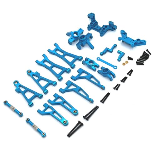 Aluminium-Querlenker, Schwungarm, Lenkgruppe, Radsitz, Stoßdämpfer, Turm, RC, verbessertes Teile-Set für MJX 1/16 M162 16207 RC Auto (blau) von ULIIK