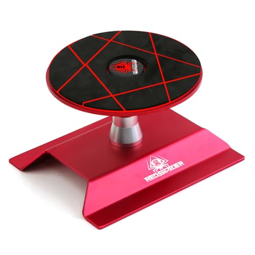Aluminium RC Auto Reparaturständer 360 Grad Drehung für 1/8 1/10 RC Auto für TRX4 SCX10 RC Car (rot) von ULIIK