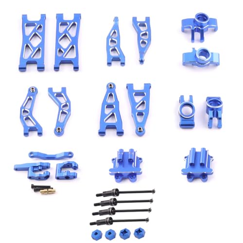 Aluminium Vordere Hintere Querlenker Lenkbecher Wave Box Cap Lenkgruppe Antriebswelle RC Verbessertes Teile-Set für ARRMA 1/18 2S Granit GROM RTR ARA2102 RC Car (blau) von ULIIK