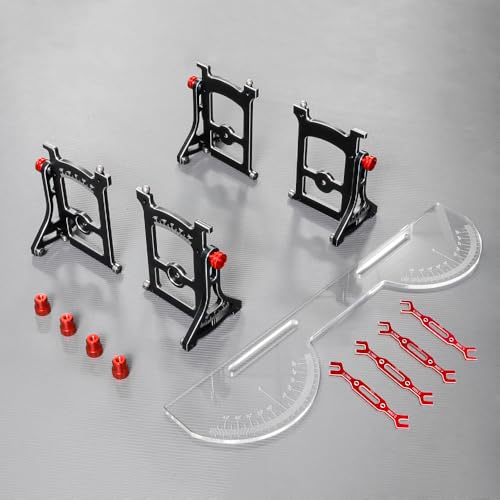 Aluminiumlegierung Kunststoff RC Auto Einstellbares Lineal Lenkglied Synchronisator Setup System Lenkmesswerkzeug für 1/10 RC Drift Rennwagen (Rot + Schraubenschlüssel) von ULIIK
