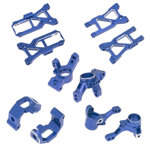 Aluminiumlegierung vorne hinten Querlenker Lenkbecher Hinterachse Sitz C-Sitz RC verbessertes Teile-Set für TRAXXAS 1/10 4-Tec 3.0 C8 RC Rennwagen (blau) von ULIIK