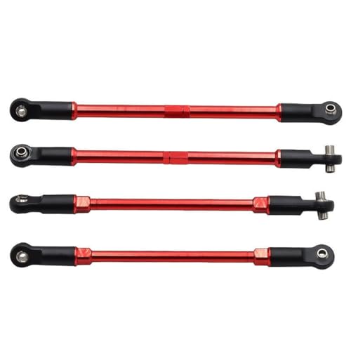 Aluminiumlegierung vorne hinten Zugstange Set RC Upgrade Teile für TRAXXAS E-Maxx T-Maxx RC Auto (rot) von ULIIK