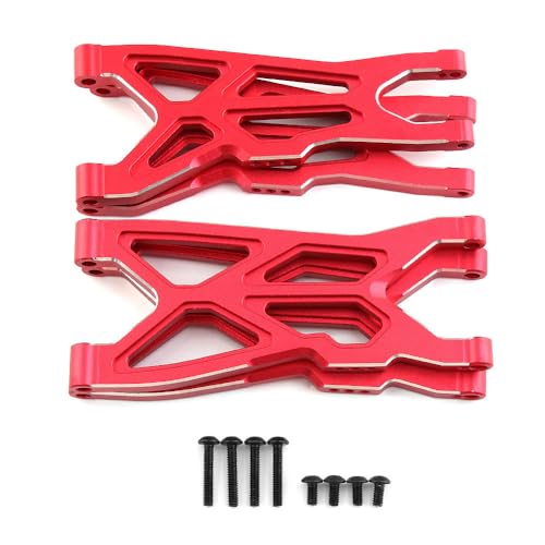 Aluminiumlegierung vorne und hinten Querlenker RC Upgrade Teile für ARRMA 1/10 3S Big Rock, 1/8 3S Typhon RC Car (rot) von ULIIK