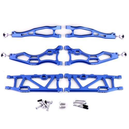 Aluminiumlegierung vorne und hinten Querlenker Set RC Upgrade Teile für ARRMA 1/7 FIRETEAM Tactical Unit 6S BLX-ARA7618 RC Car (blau) von ULIIK
