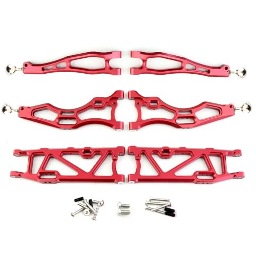 Aluminiumlegierung vorne und hinten Querlenker Set RC Upgrade Teile für ARRMA 1/7 FIRETEAM Tactical Unit 6S BLX-ARA7618 RC Car (rot) von ULIIK