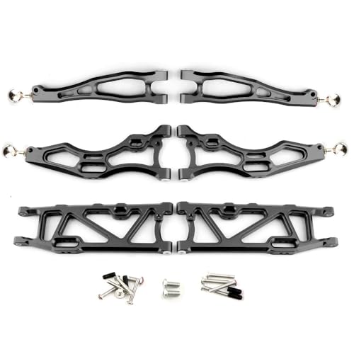 Aluminiumlegierung vorne und hinten Querlenker Set RC Upgrade Teile für ARRMA 1/7 FIRETEAM Tactical Unit 6S BLX-ARA7618 RC Car (schwarz) von ULIIK