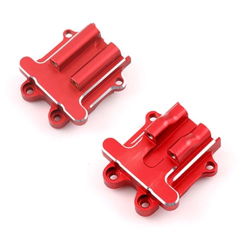 Aluminiumlegierung vorne und hinten Wave Box Cap Getriebekappe RC Upgrade Teile für ARRMA 1/14 Mojave GROM Brushless Brushed RC Car (rot) von ULIIK
