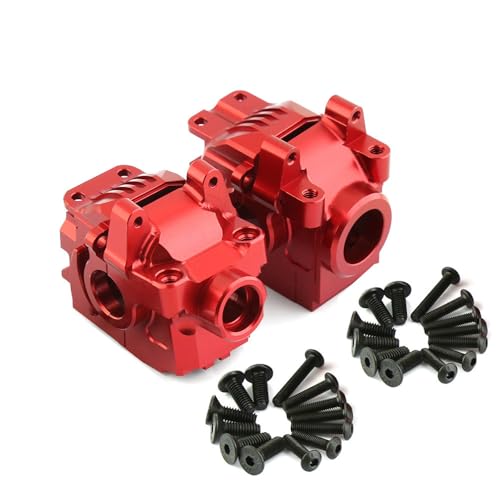 Aluminiumlegierung vorne und hinten Wave Box Getriebe Shell RC verbesserte Teile für TRAXXAS Rustler Hoss Slash Stampede 4x4 XO-01 RC Car (rot) von ULIIK