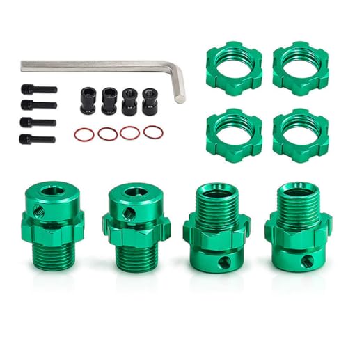 Breitradadapter aus Aluminiumlegierung, RC-Upgrade-Teile für TRAXXAS 1/10 E-Revo/E-Maxx/T-Maxx/Revo RC Auto (grün) von ULIIK