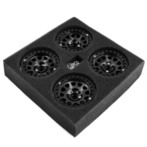 CNC-Aluminium-Felge, 65 x 35 mm, RC-Upgrade-Teile für 1/10 SCX10 TRX4 90046 90047 D90 D110 RC 4WD Crawler RC Auto, Schwarz, 4 Stück von ULIIK