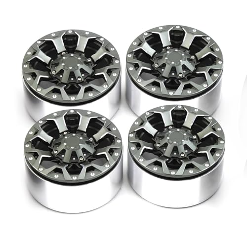 CNC-Aluminium-Felge, 75 x 38 mm, RC-Upgrade-Teile für Yikong YK4082 4083 KM2 KM3 KM4 KM5 CrossRC 1/8 Crawler RC Auto, 4 Stück von ULIIK