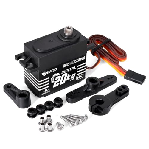 CNC-Aluminiumgehäuse, wasserdicht, 20 kg/30 kg/40 kg, Metallgetriebe, digitaler bürstenloser Servo für ferngesteuertes Auto, Boot, Roboter (20 kg - 270 °) von ULIIK