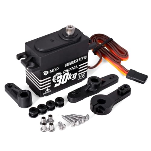 CNC-Aluminiumgehäuse, wasserdicht, 20 kg/30 kg/40 kg, Metallgetriebe, digitaler bürstenloser Servo für ferngesteuertes Auto, Boot, Roboter (30 kg - 180 °) von ULIIK