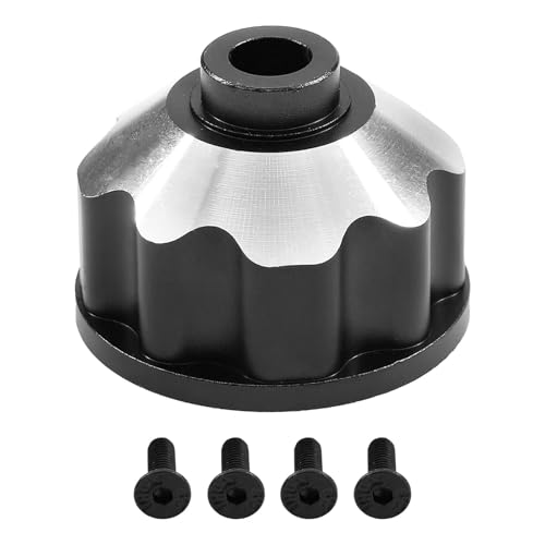 CNC Aluminiumlegierung Differentialabdeckung Diff-Shell RC Upgrade Teile für Traxxas 1/10 Maxx Monster Truck RC Auto (schwarz) von ULIIK