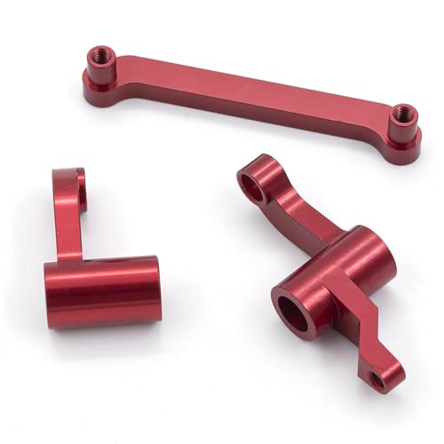 CNC Aluminiumlegierung Lenkeinheit RC Upgrade Teile für 1/18 HBX 18859 18858 18857 18856 RC Car (rot) von ULIIK