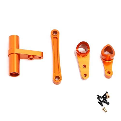CNC Aluminiumlegierung Lenkeinheit RC Upgrade Teile für WLtoys 104009/12401/12402-A/12404/12409 RC Car (Orange) von ULIIK
