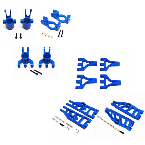 CNC-Aluminiumlegierung-Lenkradsitz-Querlenker-Set, RC-Upgrade-Teile für Redcat 1/6 Shredder RC Car (blau) von ULIIK