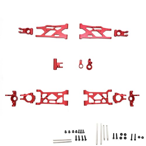 CNC Aluminiumlegierung Querlenker Lenkmontage Radsitz Set RC Upgrade Teile für LOSI 1/10 U4 Lasernut ULTRA4 RC Auto (rot) von ULIIK