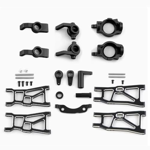 CNC Aluminiumlegierung Querlenker Radsitz Lenkgruppe RC Upgrade Teile Set für ZD Racing DBX-10 Desert Truck RC Car (schwarz) von ULIIK