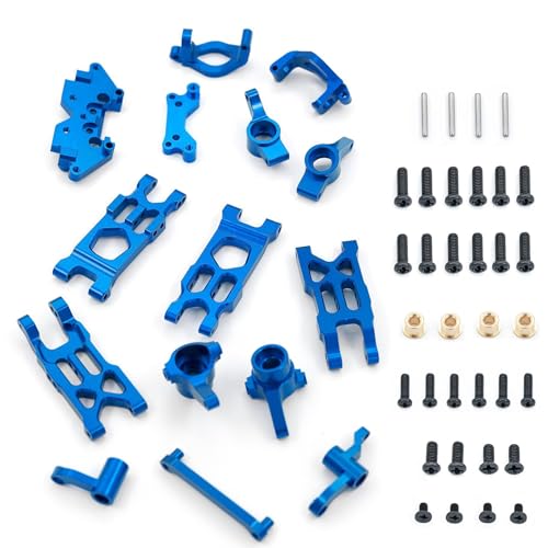 CNC Aluminiumlegierung Querlenker Radsitz Stoßturm Lenkmontage RC Upgrade Teile Set für 1/18 HBX 18859 18858 18857 18856 RC Car (blau) von ULIIK