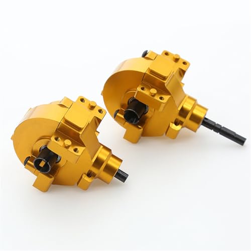 CNC Aluminiumlegierung vorne hinten Differential-Differential-Differential-Baugruppe RC Upgrade-Teile für HSP 94123 94107 94170 94108 94111 94118 RC Car (vorne + hinten), goldfarben von ULIIK