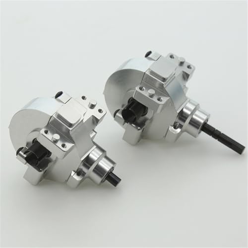 CNC Aluminiumlegierung vorne hinten Differential-Differential-Differential-Baugruppe RC Upgrade-Teile für HSP 94123 94107 94170 94108 94111 94118 RC Car (vorne + hinten), silberfarben von ULIIK