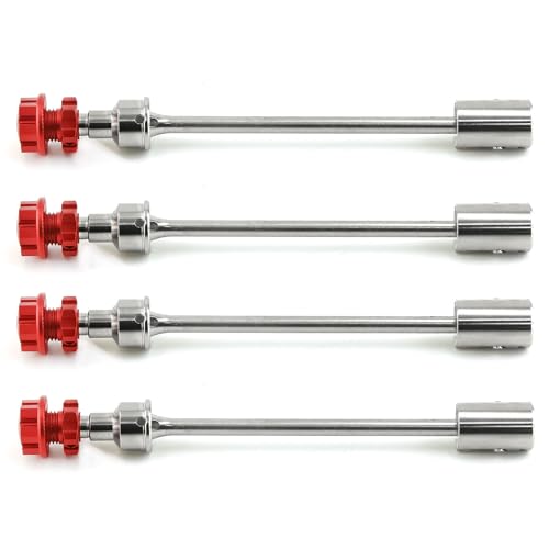 CVD-Antriebswellensatz aus Metall vorne und hinten mit Sechskant-Adapter, RC-Upgrade-Teile für TRAXXAS E-REVO 2.0 86086-4 RC Car (Rot-Silber) von ULIIK