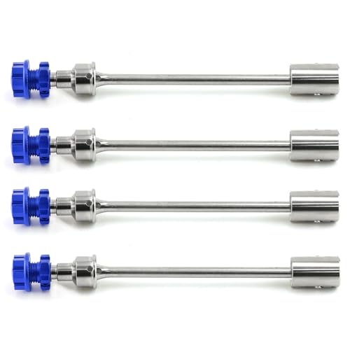 CVD-Antriebswellenset aus Metall vorne und hinten mit Sechskant-Adapter, RC-Upgrade-Teile für TRAXXAS E-REVO 2.0 86086-4 RC Car (Blau-Silber) von ULIIK