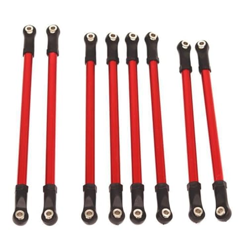 Chassis-Zugstange aus Aluminiumlegierung, 313 mm, Radstand-Gestänge-Set, RC, verbesserte Teile für Axial SCX10 90046 90047 Crawler RC Car (rot) von ULIIK