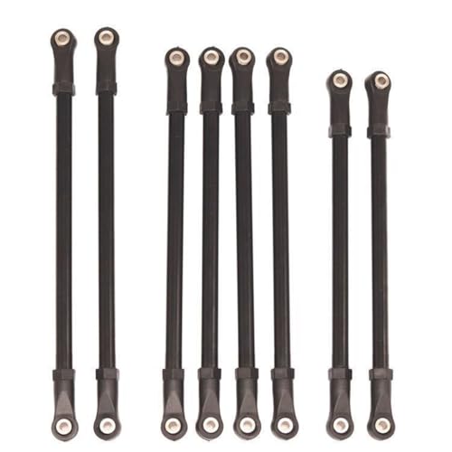 Chassis-Zugstange aus Aluminiumlegierung, 313 mm, Radstand-Gestänge-Set, RC, verbesserte Teile für Axial SCX10 90046 90047 Crawler RC Car (schwarz) von ULIIK