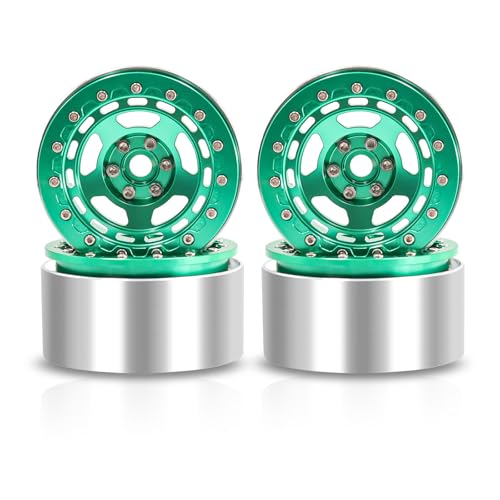 Felge aus Aluminiumlegierung, 64 x 35 mm, RC, verbesserte Teile für 1/10 Crawler für TRX4 SCX10 YK4102 D90 RC Kletterauto, Grün, 4 Stück Felge aus Aluminiumlegierung, 64 x 35 mm, RC, verbesserte Teile für 1/10 Crawler für TRX4 SCX10 YK4102 D90 RC Kletterauto, Grün, 4 Stück von ULIIK
