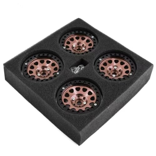 Felge aus CNC-Aluminiumlegierung, 65 x 35 mm, RC-Upgrade-Teile für 1/10 SCX10 TRX4 90046 90047 D90 D110 RC 4WD Crawler RC Auto, Braun, 4 Stück von ULIIK
