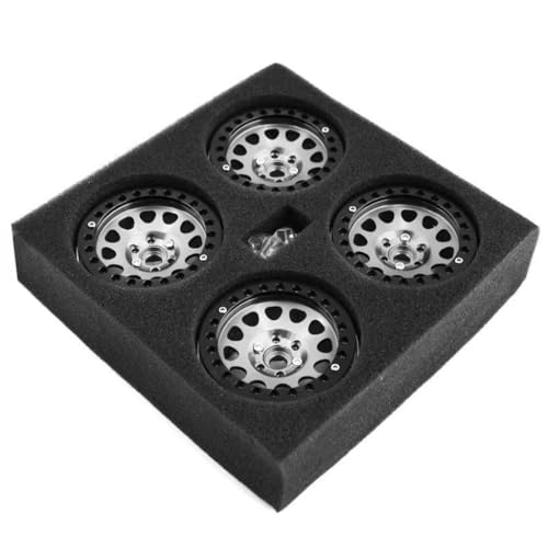Felge aus CNC-Aluminiumlegierung, 65 x 35 mm, RC-Upgrade-Teile für 1/10 SCX10 TRX4 90046 90047 D90 D110 RC 4WD Crawler RC Car (Silber), 4 Stück von ULIIK