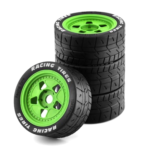 Gummi-Reifenrad, 110 x 45 mm, RC-Ersatzteile für 1/8 1/7 ARRMA Infraction Felony ZD Racing KM Rally X3GT RC Auto, Grün, 4 Stück Gummi-Reifenrad, 110 x 45 mm, RC-Ersatzteile für 1/8 1/7 ARRMA Infraction Felony ZD Racing KM Rally X3GT RC Auto, Grün, 4 Stück von ULIIK