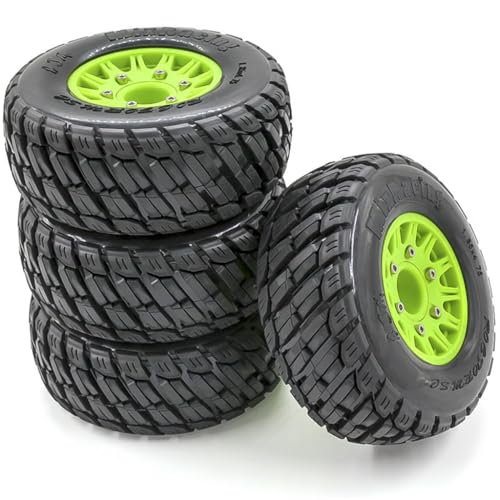 Gummi-Reifenrad, 110 x 47 mm, mit austauschbarem 12 mm, 14 mm, 17 mm, Sechskant-Adapter, RC-Ersatzteile für 1/8 1/10 Kurzstrecken-LKW, On-Road-RC-Auto, Grün, 4 Stück Gummi-Reifenrad, 110 x 47 mm, mit austauschbarem 12 mm, 14 mm, 17 mm, Sechskant-Adapter, RC-Ersatzteile für 1/8 1/10 Kurzstrecken-LKW, On-Road-RC-Auto, Grün, 4 Stück von ULIIK
