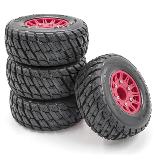 Gummi-Reifenrad, 110 x 47 mm, mit austauschbarem 12 mm, 14 mm, 17 mm, Sechskant-Adapter, RC-Ersatzteile für 1/8 1/10 Kurzstrecken-LKW, On-Road-RC-Auto, Rot, 4 Stück Gummi-Reifenrad, 110 x 47 mm, mit austauschbarem 12 mm, 14 mm, 17 mm, Sechskant-Adapter, RC-Ersatzteile für 1/8 1/10 Kurzstrecken-LKW, On-Road-RC-Auto, Rot, 4 Stück von ULIIK