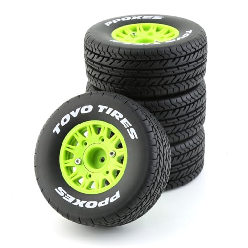Gummi-Reifenrad, 113 x 46 mm, mit austauschbarem 12 mm, 14 mm, 17 mm, Sechskant-Adapter, RC-Ersatzteile für 1/8 1/10 Kurzstrecken-LKW, On-Road-RC-Auto, Grün, 4 Stück Gummi-Reifenrad, 113 x 46 mm, mit austauschbarem 12 mm, 14 mm, 17 mm, Sechskant-Adapter, RC-Ersatzteile für 1/8 1/10 Kurzstrecken-LKW, On-Road-RC-Auto, Grün, 4 Stück von ULIIK