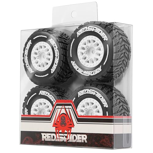 Gummi-Reifenrad, 65 x 28 mm, RC-Ersatzteile für ARRMA 1/14 Mojave GROM RC Auto, Weiß, 4 Stück von ULIIK